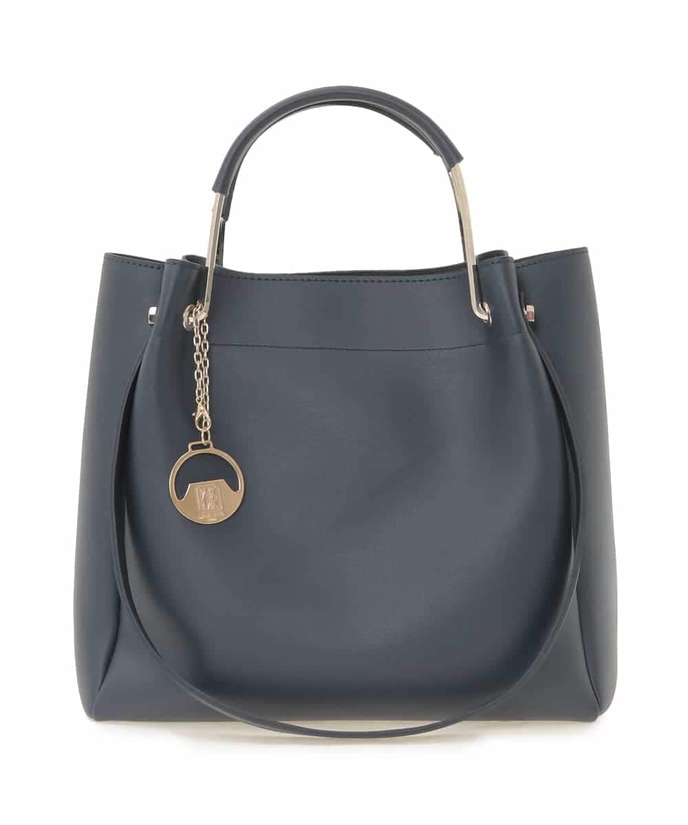 BJCJE01090 MK MICHEL KLEIN BAG(MK ミッシェルクラン バッグ) 【WEB限定/2WAY】メタルハンドルデザインバッグ ネイビー