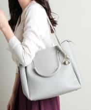 BJCJE01090 MK MICHEL KLEIN BAG(MK ミッシェルクラン バッグ) 【WEB限定/2WAY】メタルハンドルデザインバッグ グレー