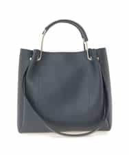 BJCJE01090 MK MICHEL KLEIN BAG(MK ミッシェルクラン バッグ) 【WEB限定/2WAY】メタルハンドルデザインバッグ ネイビー
