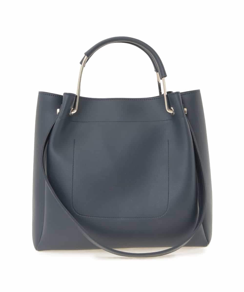 BJCJE01090 MK MICHEL KLEIN BAG(MK ミッシェルクラン バッグ) 【WEB限定/2WAY】メタルハンドルデザインバッグ ネイビー