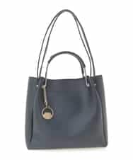 BJCJE01090 MK MICHEL KLEIN BAG(MK ミッシェルクラン バッグ) 【WEB限定/2WAY】メタルハンドルデザインバッグ ネイビー