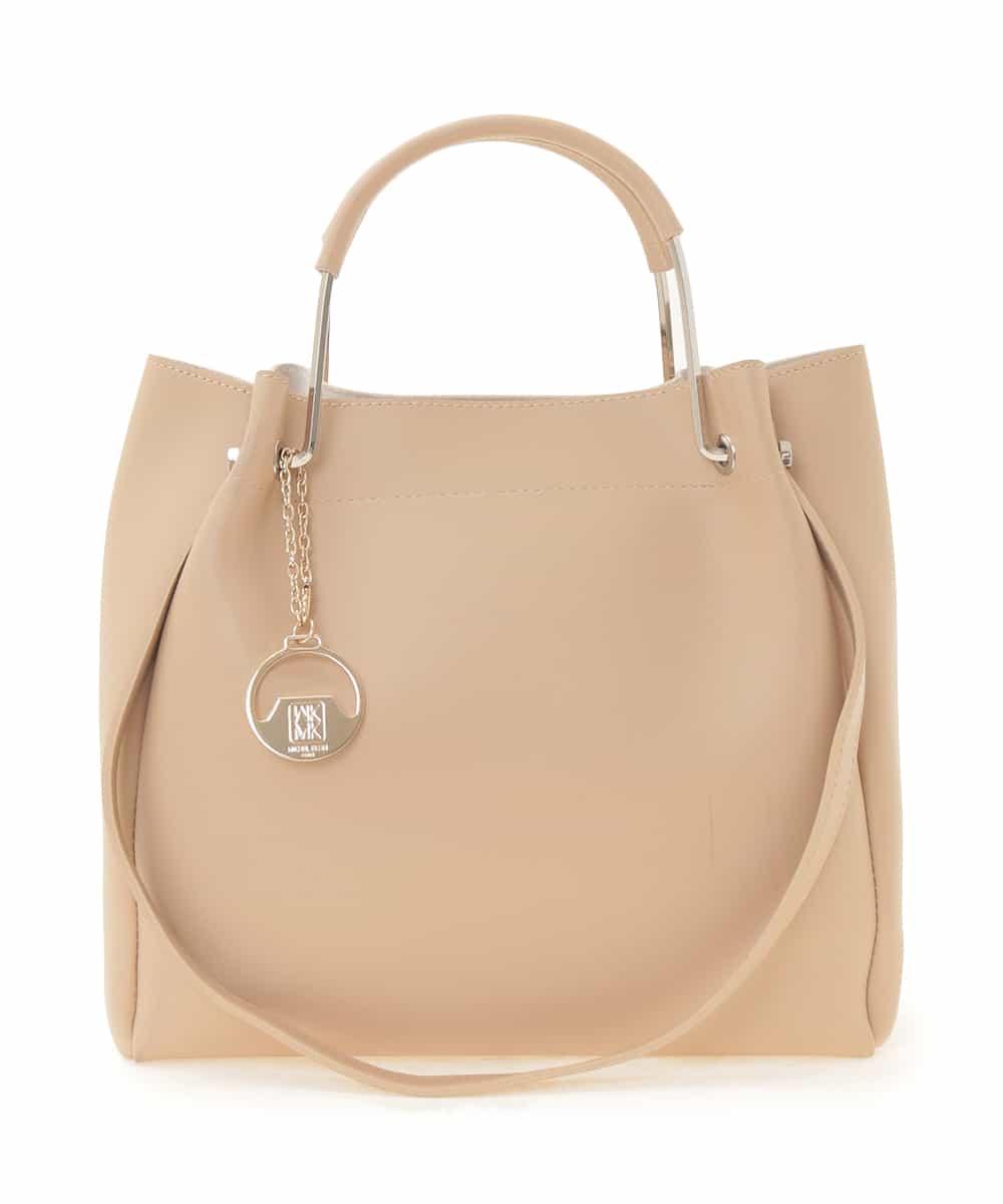 BJCJE01090 MK MICHEL KLEIN BAG(MK ミッシェルクラン バッグ) 【WEB限定/2WAY】メタルハンドルデザインバッグ ベージュ