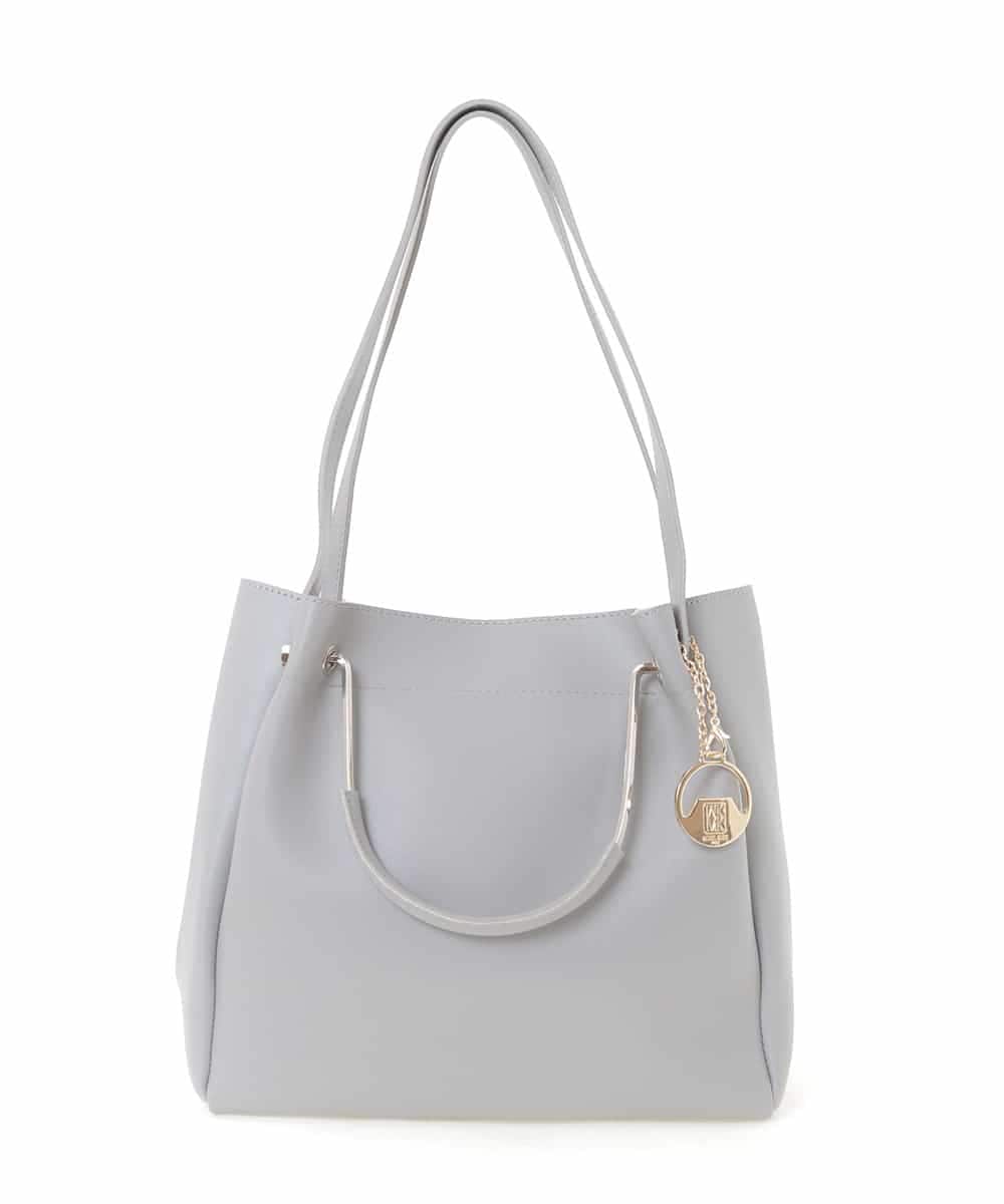 BJCJE01090 MK MICHEL KLEIN BAG(MK ミッシェルクラン バッグ) 【WEB限定/2WAY】メタルハンドルデザインバッグ グレー