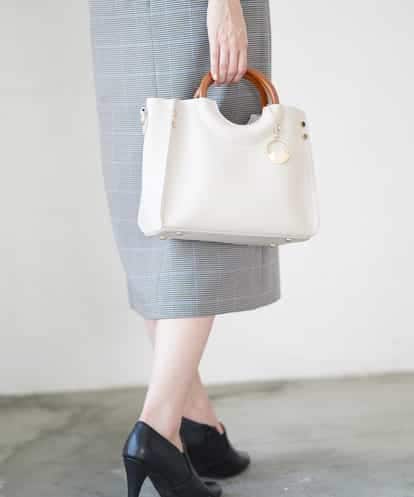 BJCJE02090 MK MICHEL KLEIN BAG 【WEB限定/2WAY】ウッドハンドルデザインバッグ