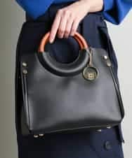 BJCJE02090 MK MICHEL KLEIN BAG(MK ミッシェルクラン バッグ) 【WEB限定/2WAY】ウッドハンドルデザインバッグ ブラック