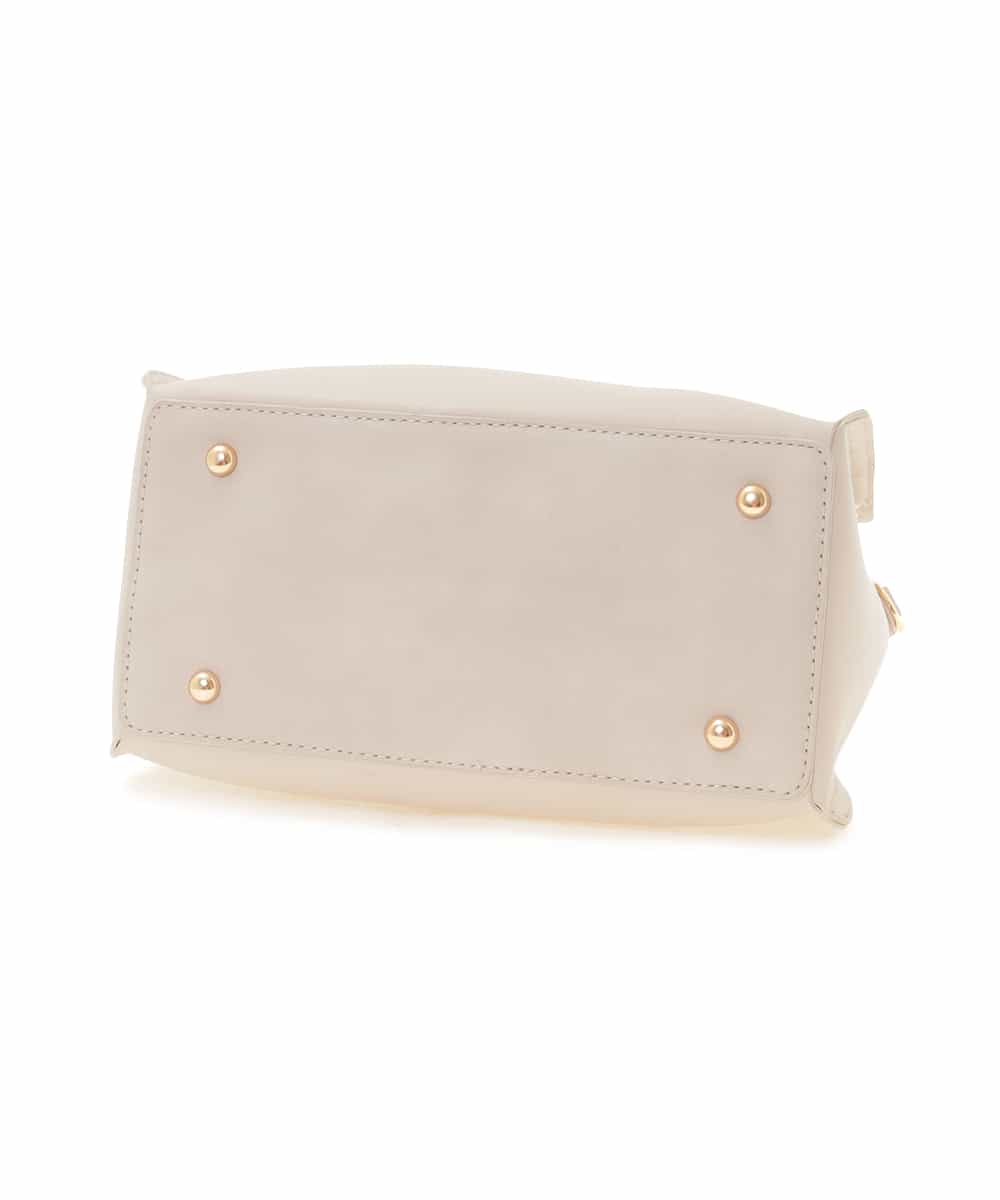 BJCJE02090 MK MICHEL KLEIN BAG(MK ミッシェルクラン バッグ) 【WEB限定/2WAY】ウッドハンドルデザインバッグ ライトグレー