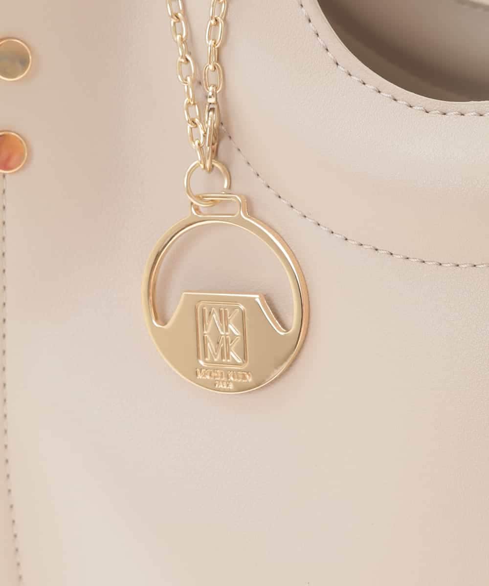BJCJE02090 MK MICHEL KLEIN BAG(MK ミッシェルクラン バッグ) 【WEB限定/2WAY】ウッドハンドルデザインバッグ ライトグレー