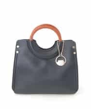 BJCJE02090 MK MICHEL KLEIN BAG(MK ミッシェルクラン バッグ) 【WEB限定/2WAY】ウッドハンドルデザインバッグ ブラック