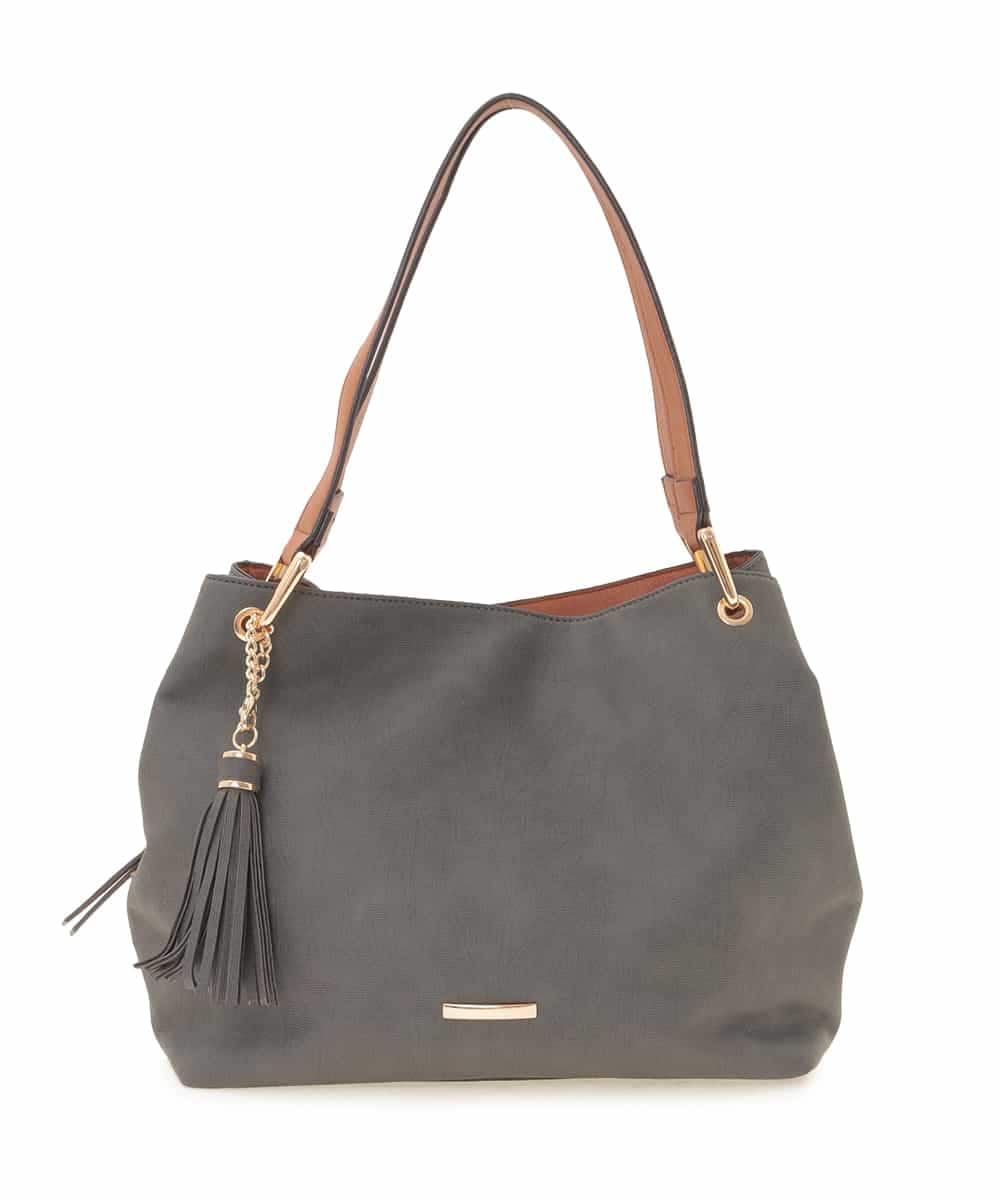 BJCJE03090 MK MICHEL KLEIN BAG(MK ミッシェルクラン バッグ) 【WEB限定】タッセル付きショルダーバッグ グレー