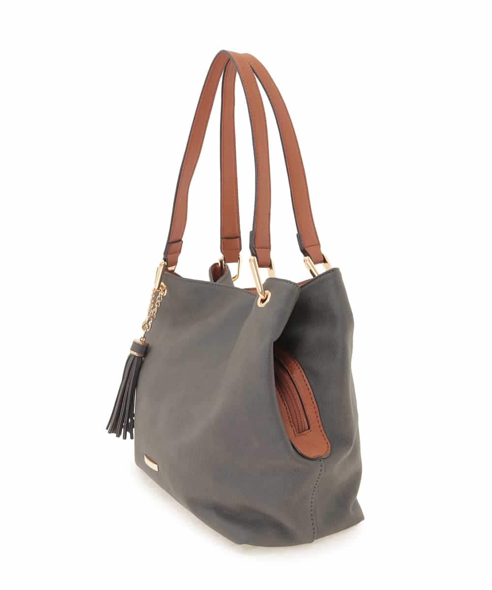 BJCJE03090 MK MICHEL KLEIN BAG(MK ミッシェルクラン バッグ) 【WEB限定】タッセル付きショルダーバッグ グレー