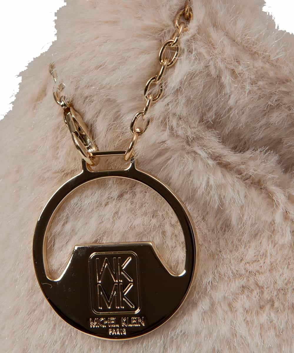 BJCJE24090 MK MICHEL KLEIN BAG(MK ミッシェルクラン バッグ) サークルパーツフェイクファーバッグ ホワイト