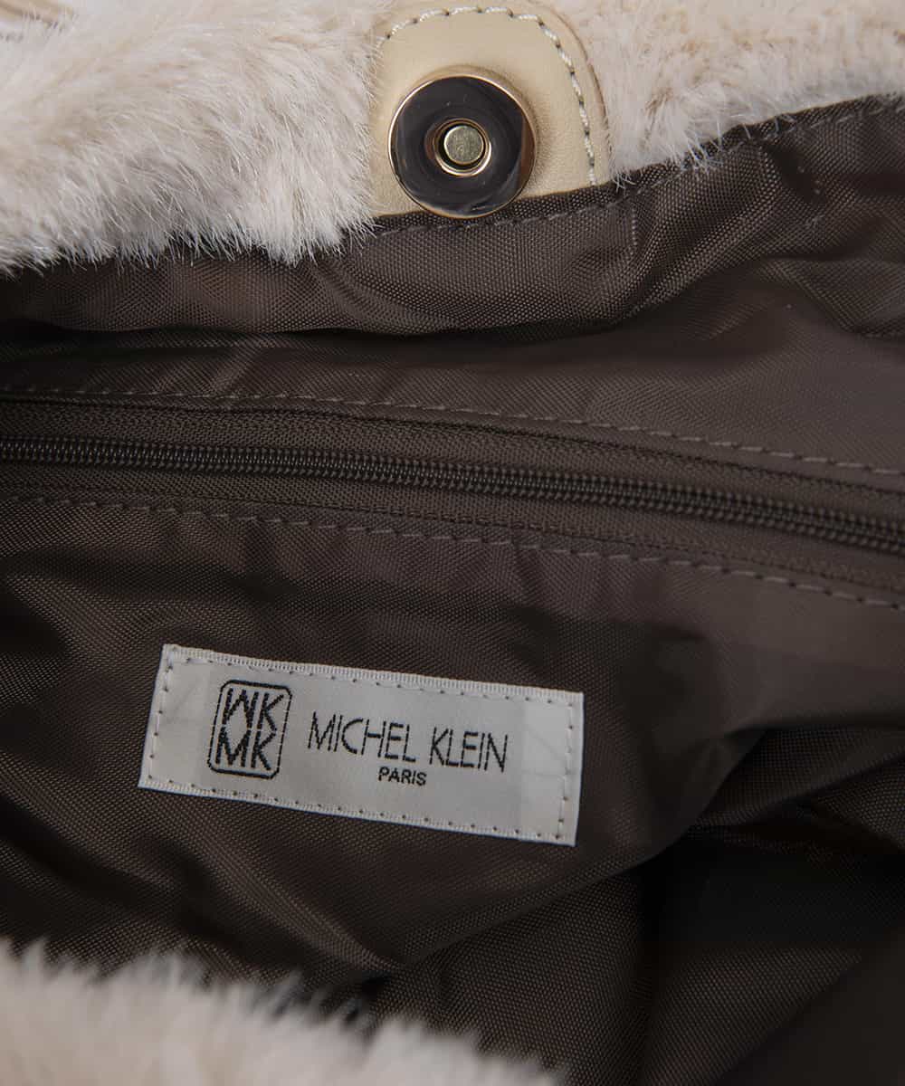 BJCJE24090 MK MICHEL KLEIN BAG(MK ミッシェルクラン バッグ) サークルパーツフェイクファーバッグ ホワイト