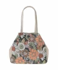 BJCJS71150 MK MICHEL KLEIN BAG(MK ミッシェルクラン バッグ) ボタニカル柄ジョイントデザイントートバッグ オレンジ