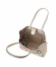 BJCJS71150 MK MICHEL KLEIN BAG(MK ミッシェルクラン バッグ) ボタニカル柄ジョイントデザイントートバッグ オレンジ