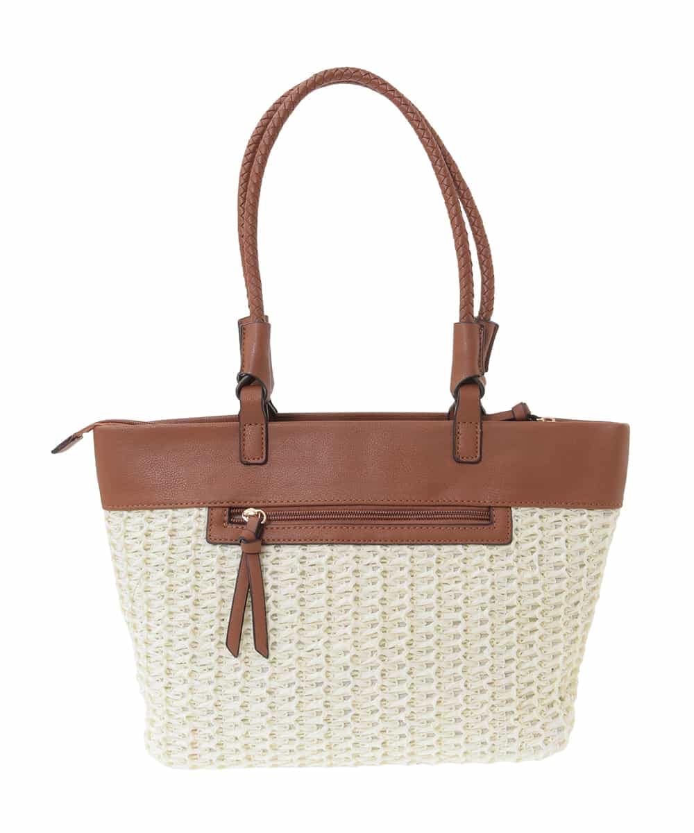 BJCJS74160 MK MICHEL KLEIN BAG(MK ミッシェルクラン バッグ) メッシュデザイントートバッグ アイボリー