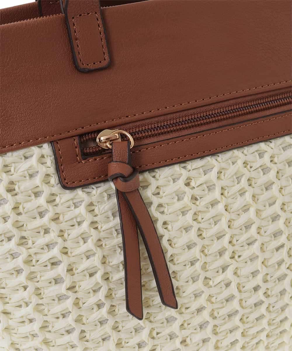 BJCJS74160 MK MICHEL KLEIN BAG(MK ミッシェルクラン バッグ) メッシュデザイントートバッグ アイボリー