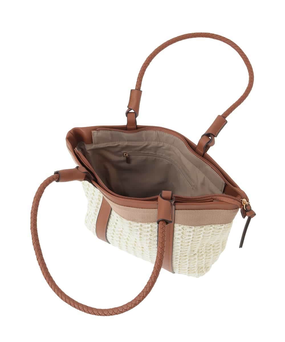 BJCJS74160 MK MICHEL KLEIN BAG(MK ミッシェルクラン バッグ) メッシュデザイントートバッグ アイボリー