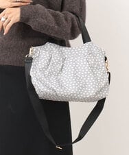 BJCJV74150 MK MICHEL KLEIN BAG(MK ミッシェルクラン バッグ) [2WAY/軽量/多機能ポケット]ニュアンス柄タックデザイントートバッグ ドット(グレー)