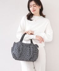 BJCJV74150 MK MICHEL KLEIN BAG(MK ミッシェルクラン バッグ) [2WAY/軽量/多機能ポケット]ニュアンス柄タックデザイントートバッグ ドット(ブラック)