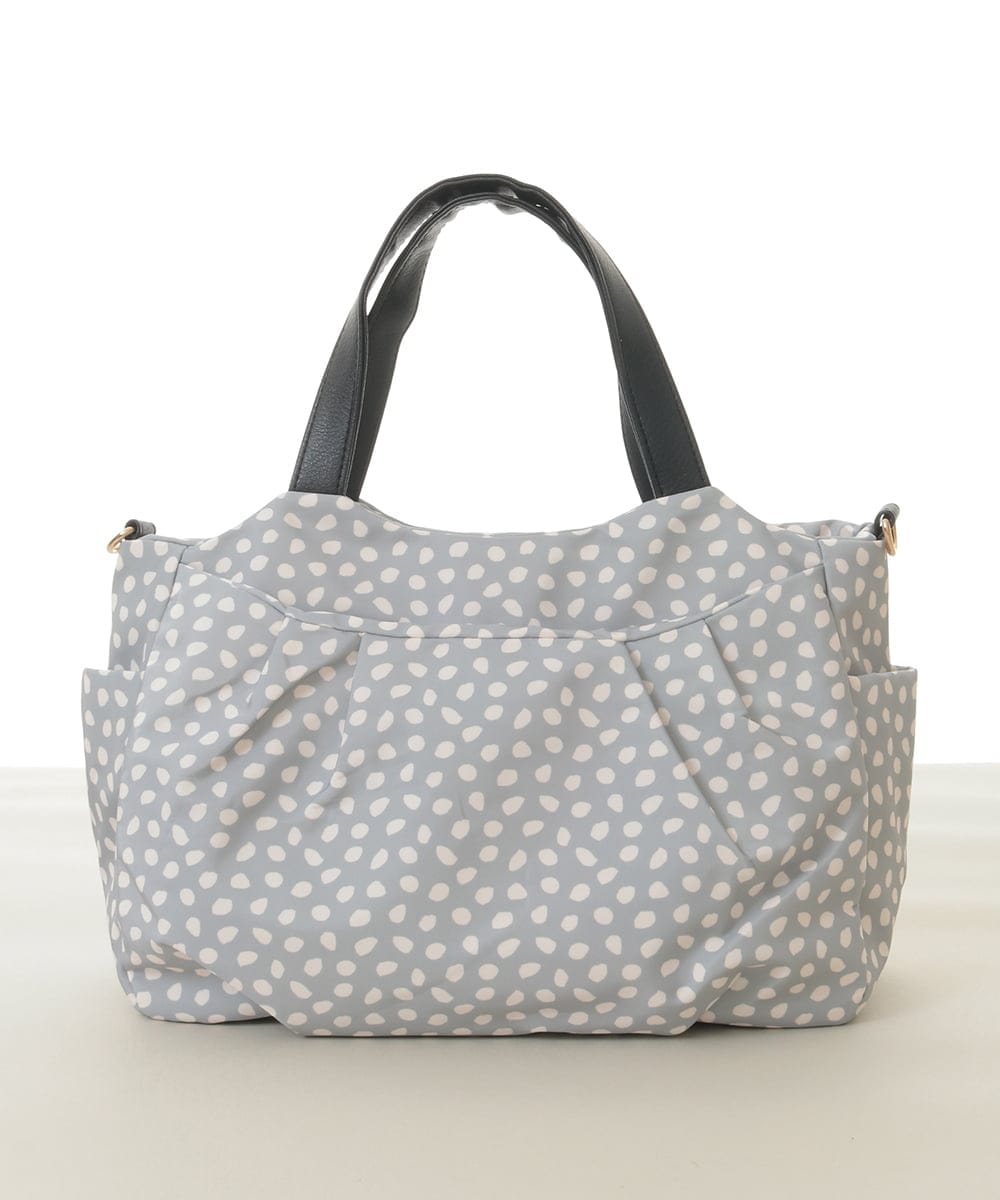 BJCJV74150 MK MICHEL KLEIN BAG(MK ミッシェルクラン バッグ) [2WAY/軽量/多機能ポケット]ニュアンス柄タックデザイントートバッグ ドット(ブラック)