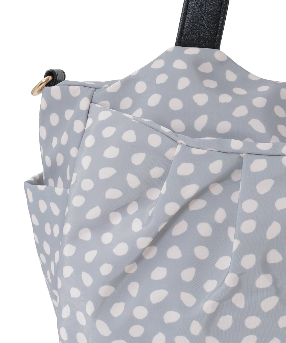 BJCJV74150 MK MICHEL KLEIN BAG(MK ミッシェルクラン バッグ) [2WAY/軽量/多機能ポケット]ニュアンス柄タックデザイントートバッグ ドット(ブラック)