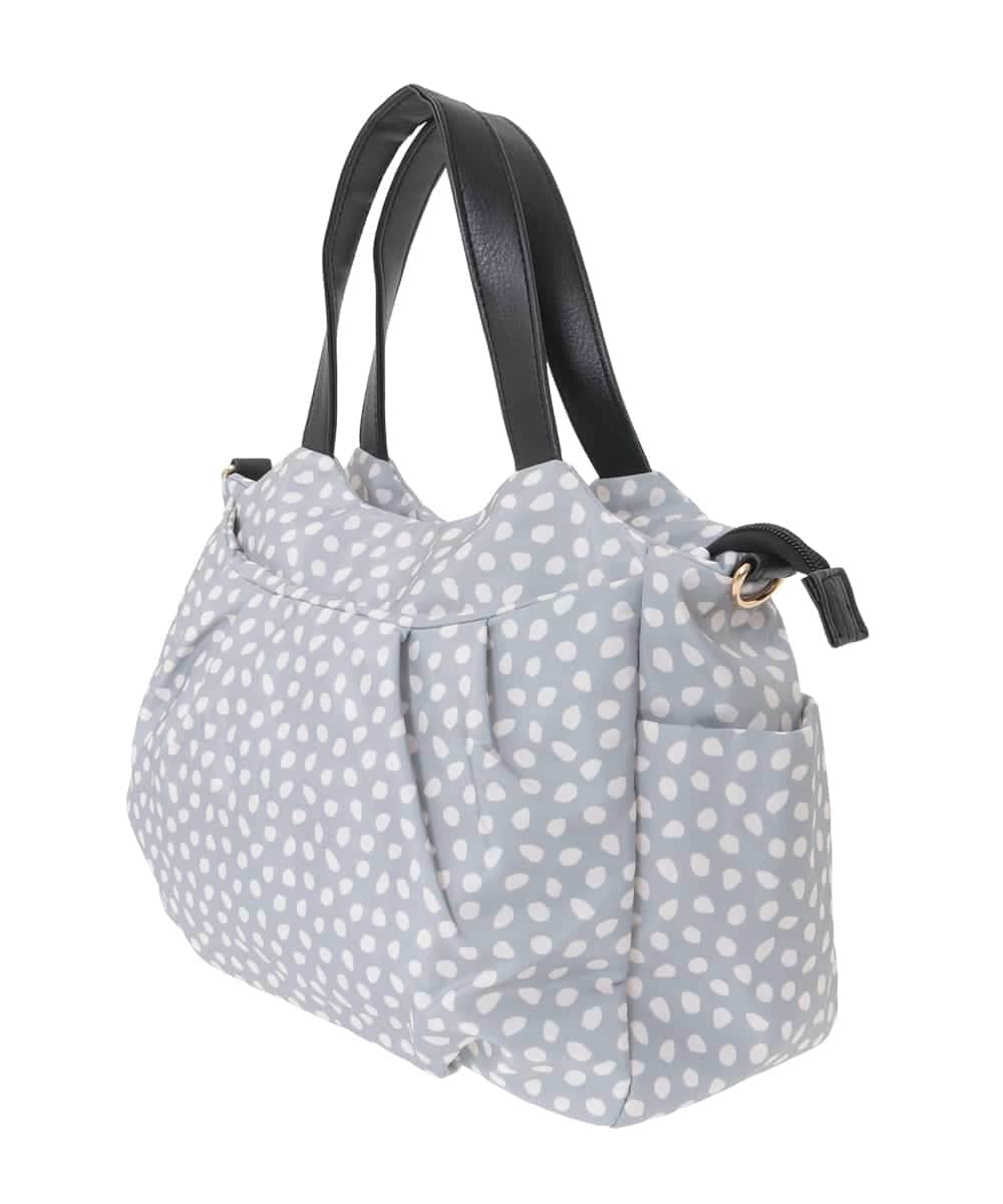 BJCJV74150 MK MICHEL KLEIN BAG(MK ミッシェルクラン バッグ) [2WAY/軽量/多機能ポケット]ニュアンス柄タックデザイントートバッグ グレー