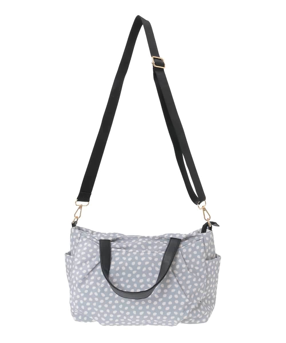 BJCJV74150 MK MICHEL KLEIN BAG(MK ミッシェルクラン バッグ) [2WAY/軽量/多機能ポケット]ニュアンス柄タックデザイントートバッグ グレー