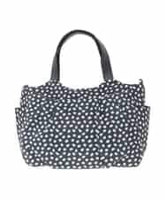 BJCJV74150 MK MICHEL KLEIN BAG(MK ミッシェルクラン バッグ) [2WAY/軽量/多機能ポケット]ニュアンス柄タックデザイントートバッグ ドット(ブラック)