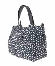 BJCJV74150 MK MICHEL KLEIN BAG(MK ミッシェルクラン バッグ) [2WAY/軽量/多機能ポケット]ニュアンス柄タックデザイントートバッグ ドット(ブラック)