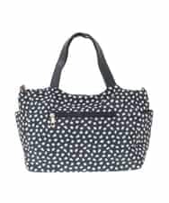 BJCJV74150 MK MICHEL KLEIN BAG(MK ミッシェルクラン バッグ) [2WAY/軽量/多機能ポケット]ニュアンス柄タックデザイントートバッグ ドット(ブラック)