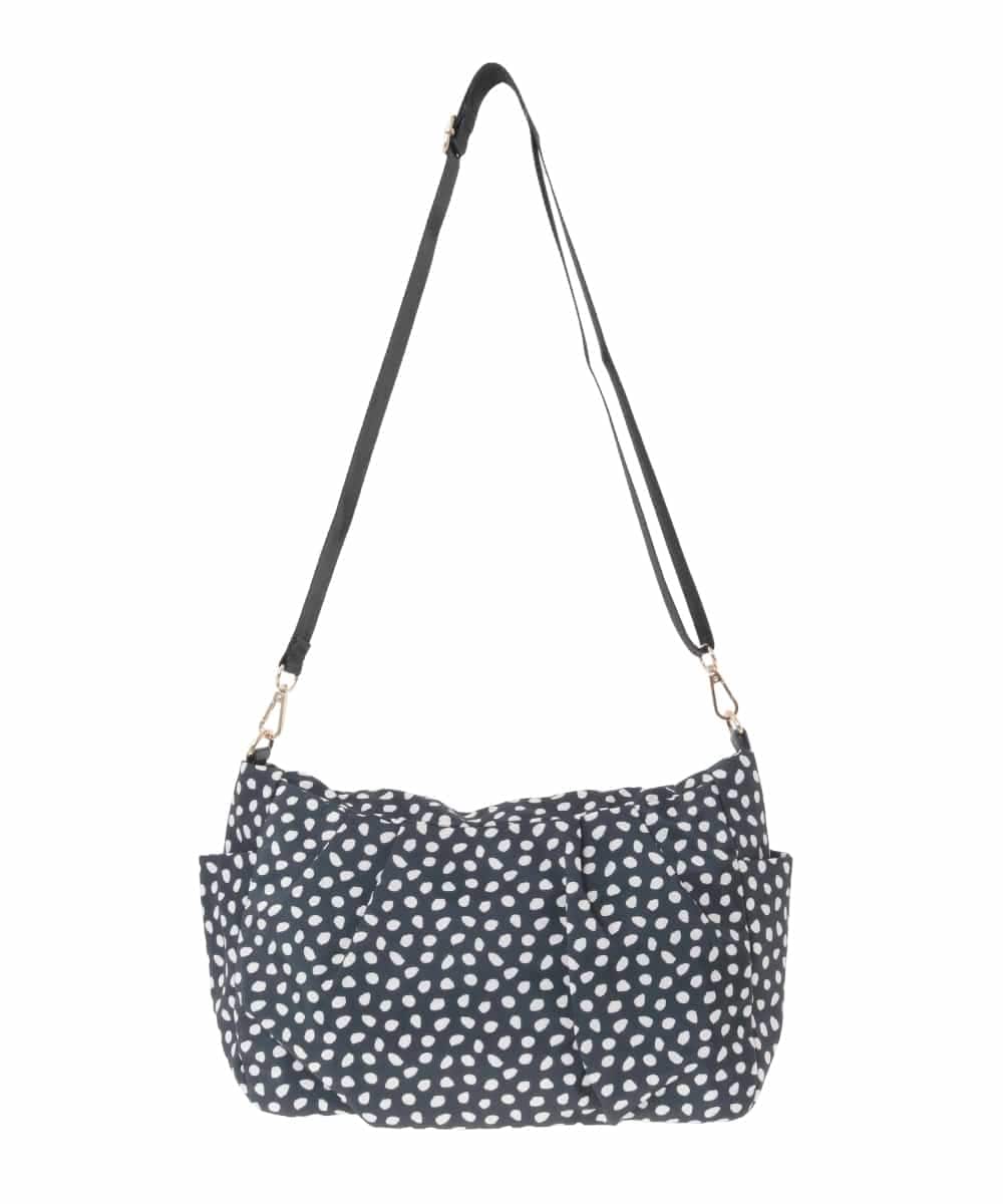 BJCJV74150 MK MICHEL KLEIN BAG(MK ミッシェルクラン バッグ) [2WAY/軽量/多機能ポケット]ニュアンス柄タックデザイントートバッグ ドット(ブラック)