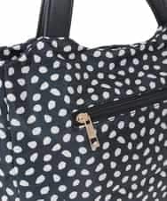 BJCJV74150 MK MICHEL KLEIN BAG(MK ミッシェルクラン バッグ) [2WAY/軽量/多機能ポケット]ニュアンス柄タックデザイントートバッグ ドット(ブラック)