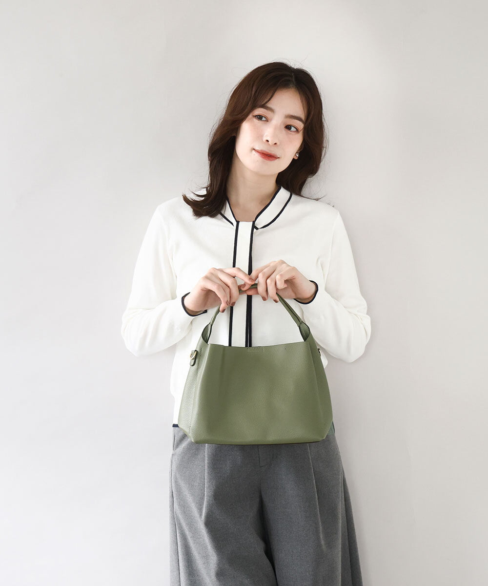 BJCJV75150 MK MICHEL KLEIN BAG(MK ミッシェルクラン バッグ) [2WAY]合成皮革コンパクトハンドバッグ レッド