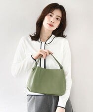 BJCJV75150 MK MICHEL KLEIN BAG(MK ミッシェルクラン バッグ) [2WAY]合成皮革コンパクトハンドバッグ カーキ