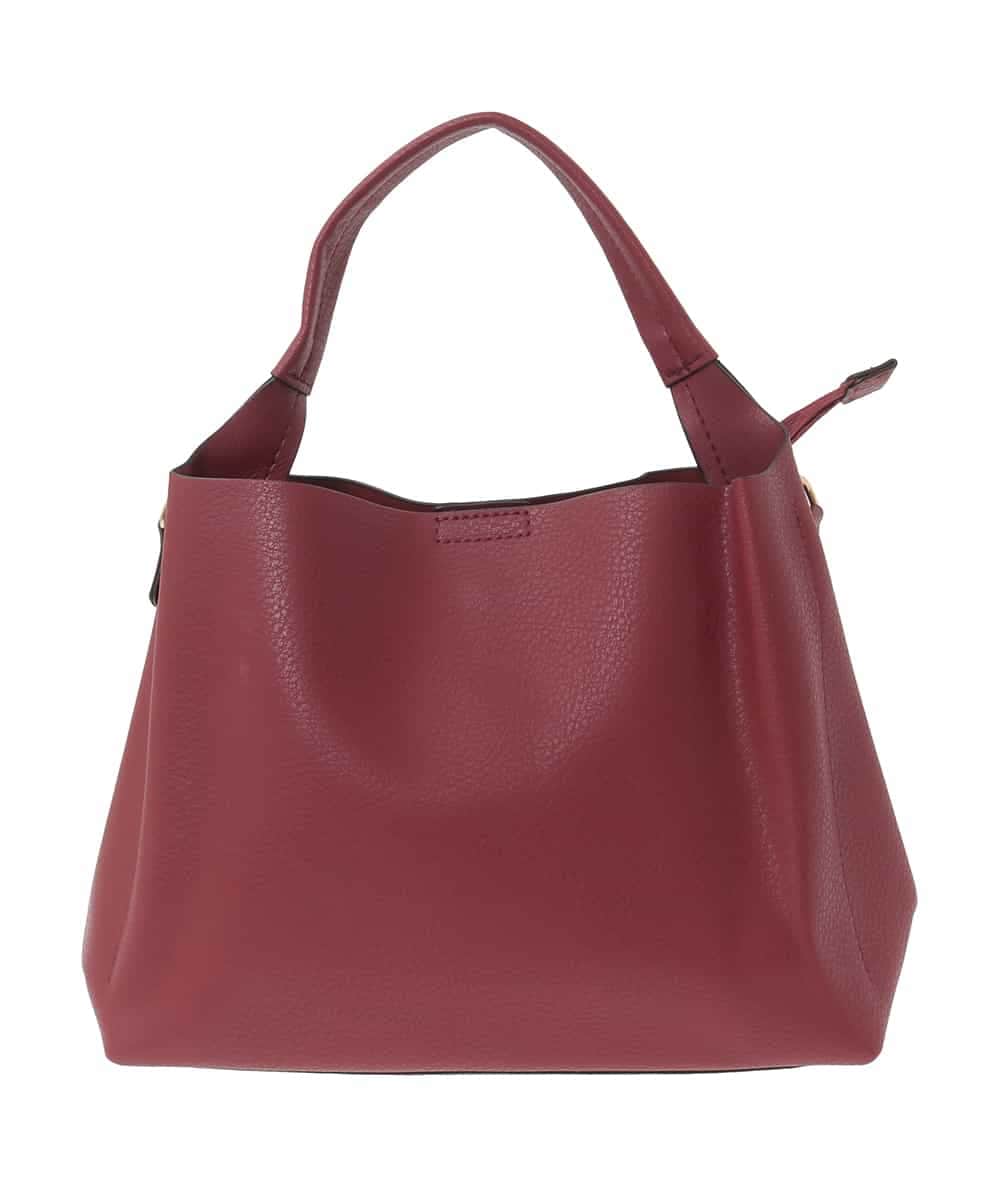 BJCJV75150 MK MICHEL KLEIN BAG(MK ミッシェルクラン バッグ) [2WAY]合成皮革コンパクトハンドバッグ レッド