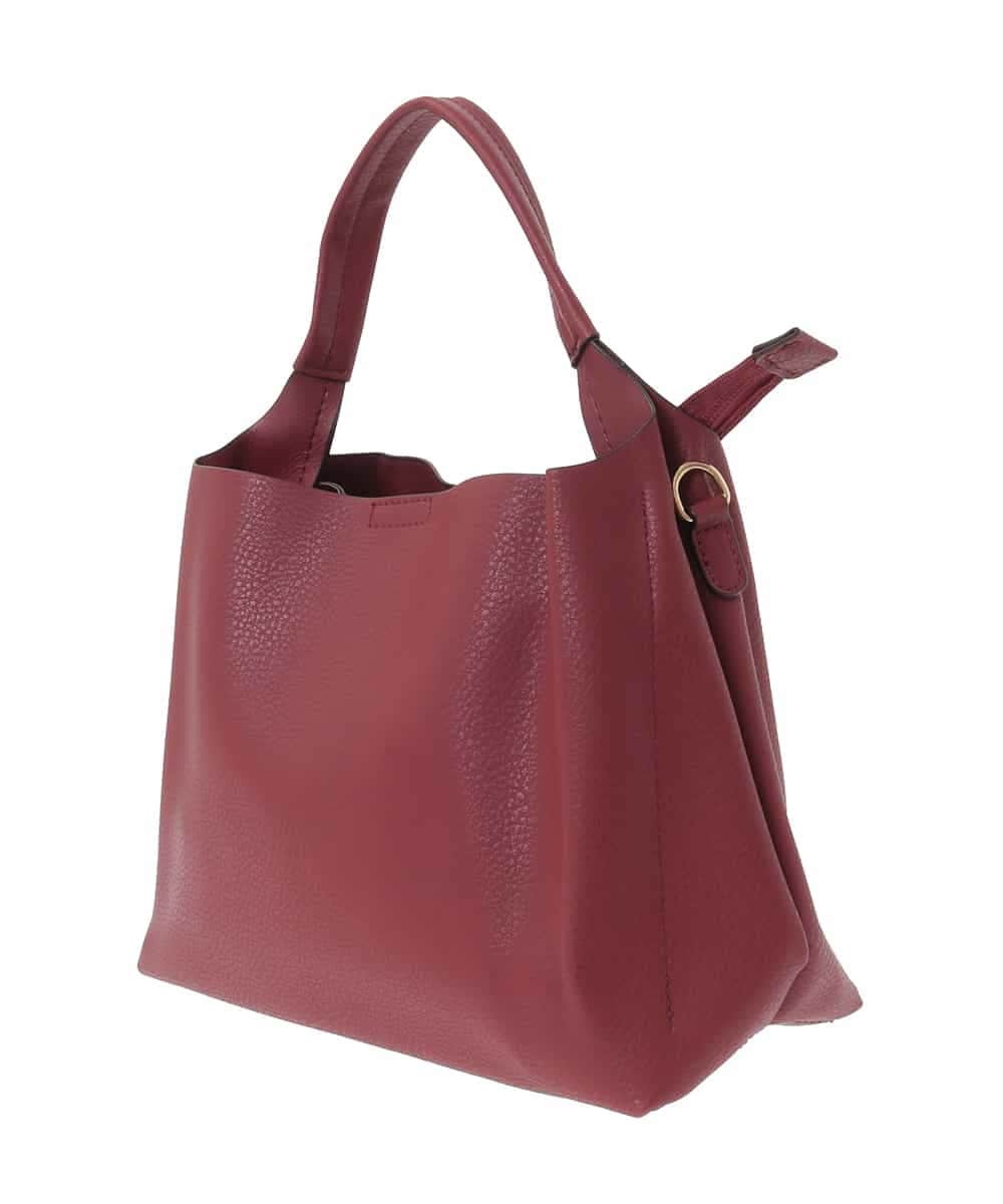 BJCJV75150 MK MICHEL KLEIN BAG(MK ミッシェルクラン バッグ) [2WAY]合成皮革コンパクトハンドバッグ レッド