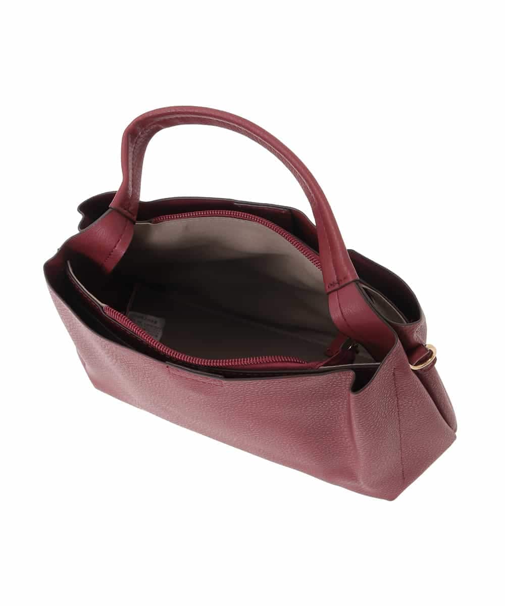 BJCJV75150 MK MICHEL KLEIN BAG(MK ミッシェルクラン バッグ) [2WAY]合成皮革コンパクトハンドバッグ レッド