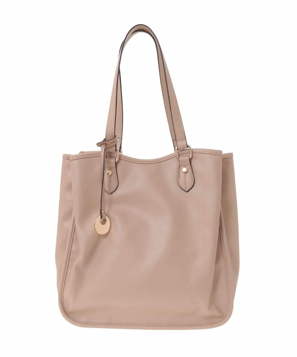 BJCJV83160 MK MICHEL KLEIN BAG(MK ミッシェルクラン バッグ) [A4収納可]合成皮革スクエアトートバッグ ベージュ