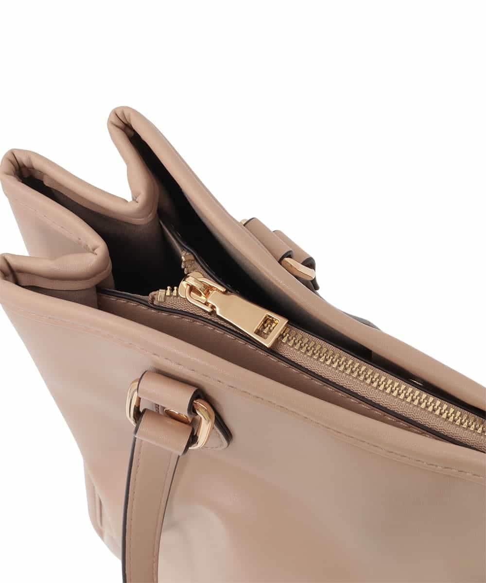 BJCJV83160 MK MICHEL KLEIN BAG(MK ミッシェルクラン バッグ) [A4収納可]合成皮革スクエアトートバッグ ベージュ