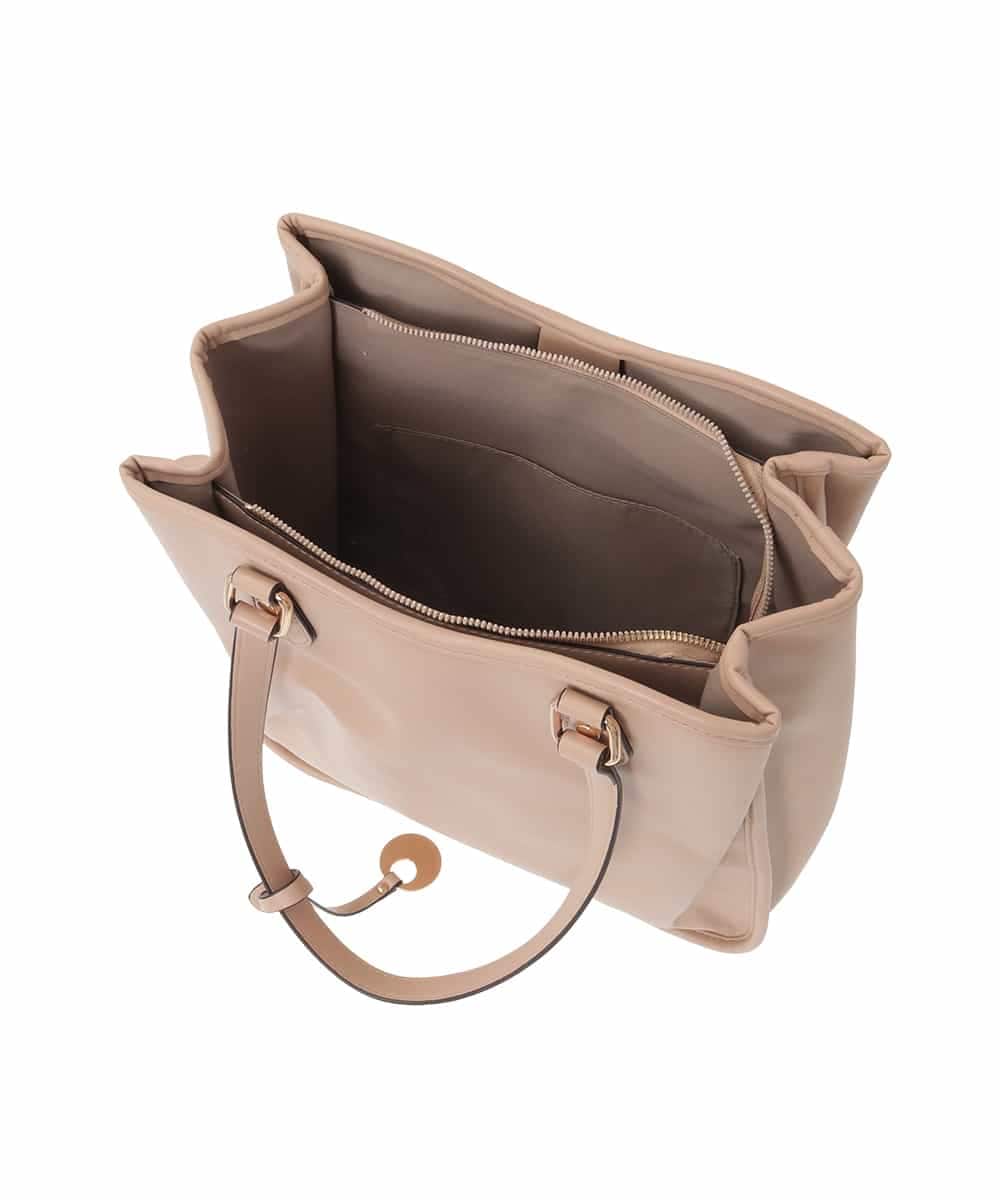 BJCJV83160 MK MICHEL KLEIN BAG(MK ミッシェルクラン バッグ) [A4収納可]合成皮革スクエアトートバッグ ベージュ