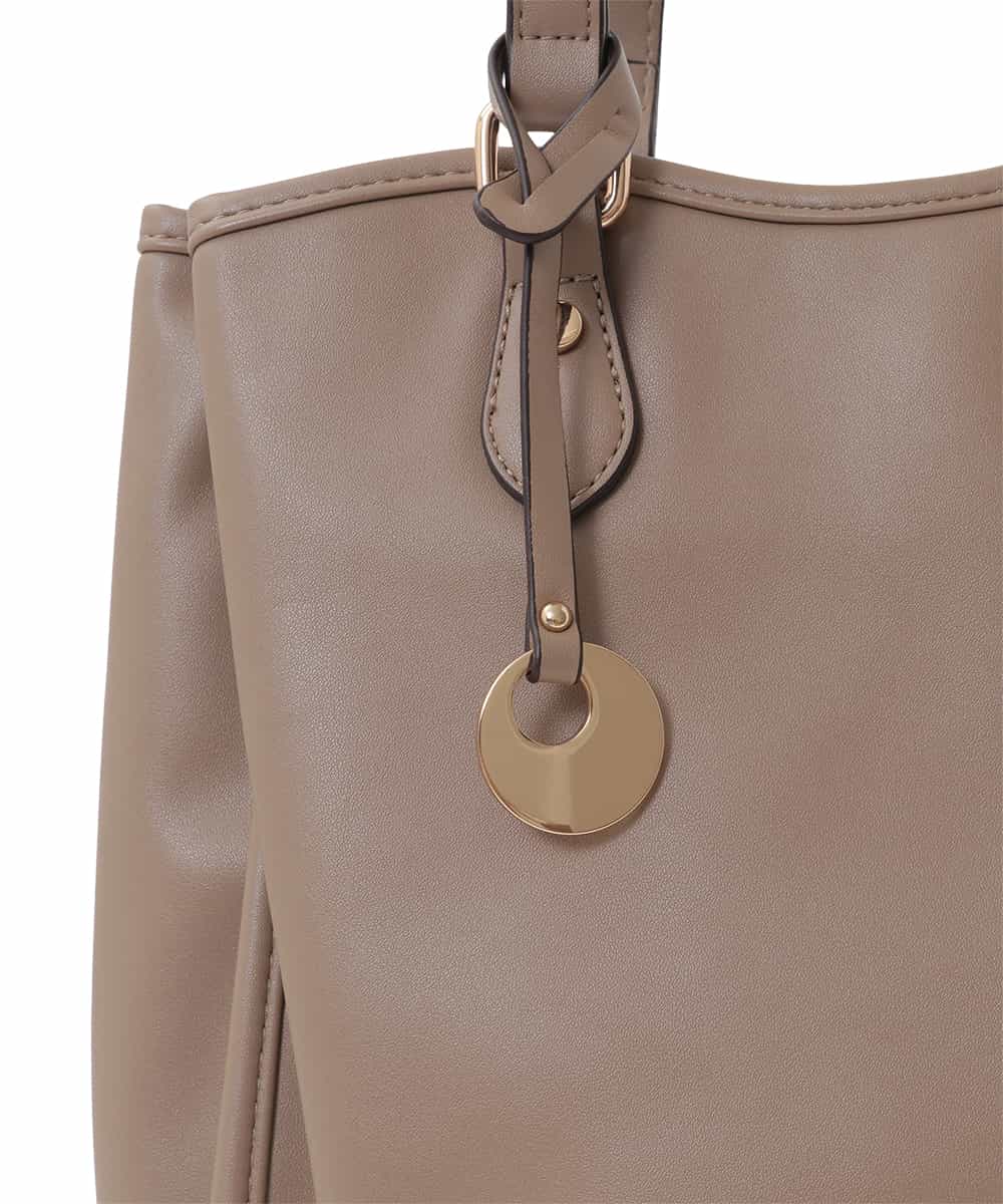 BJCJV83160 MK MICHEL KLEIN BAG(MK ミッシェルクラン バッグ) [A4収納可]合成皮革スクエアトートバッグ ベージュ