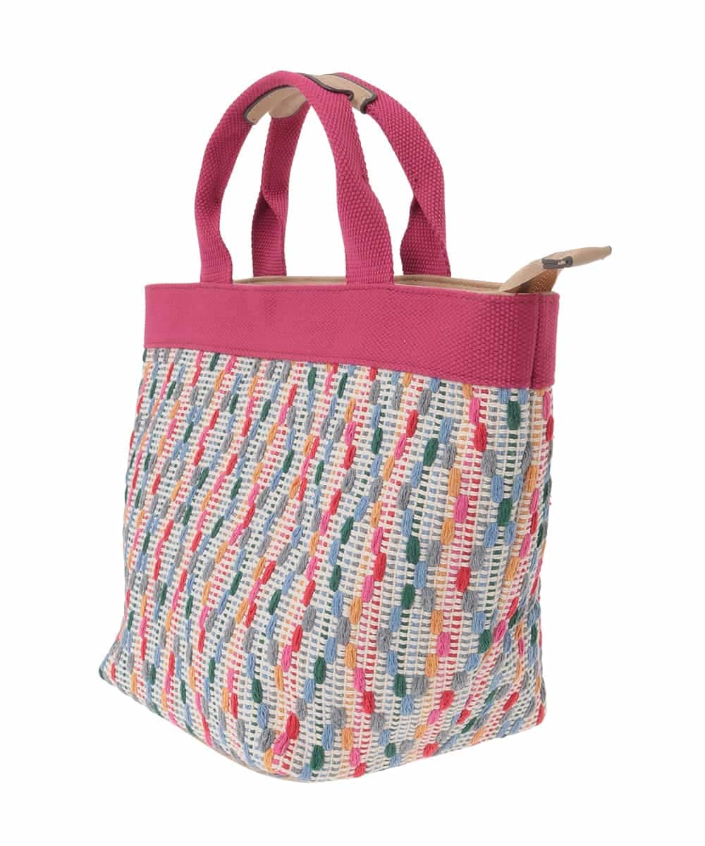 BJCJV84110 MK MICHEL KLEIN BAG(MK ミッシェルクラン バッグ) マルチカラー刺繍デザイントートバッグ ピンク