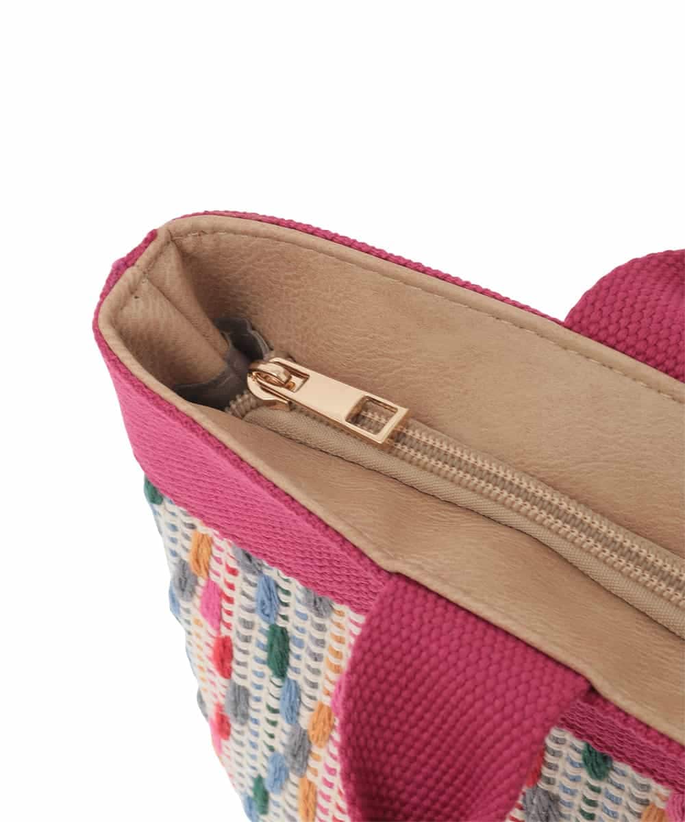 BJCJV84110 MK MICHEL KLEIN BAG(MK ミッシェルクラン バッグ) マルチカラー刺繍デザイントートバッグ ピンク