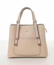 BJCJV85190 MK MICHEL KLEIN BAG(MK ミッシェルクラン バッグ) [2WAY]ダブルストラップスクエアトートバッグ ベージュ