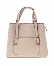 BJCJV85190 MK MICHEL KLEIN BAG(MK ミッシェルクラン バッグ) [2WAY]ダブルストラップスクエアトートバッグ ベージュ