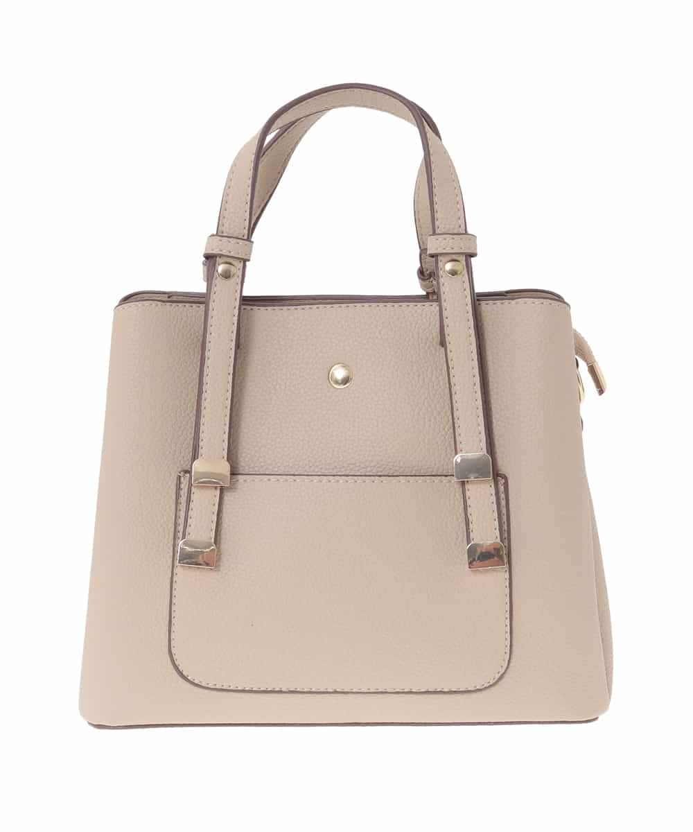 BJCJV85190 MK MICHEL KLEIN BAG(MK ミッシェルクラン バッグ) [2WAY]ダブルストラップスクエアトートバッグ ベージュ