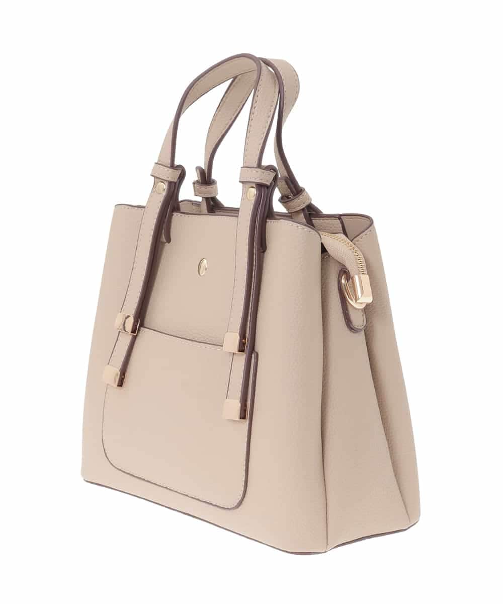BJCJV85190 MK MICHEL KLEIN BAG(MK ミッシェルクラン バッグ) [2WAY]ダブルストラップスクエアトートバッグ ベージュ