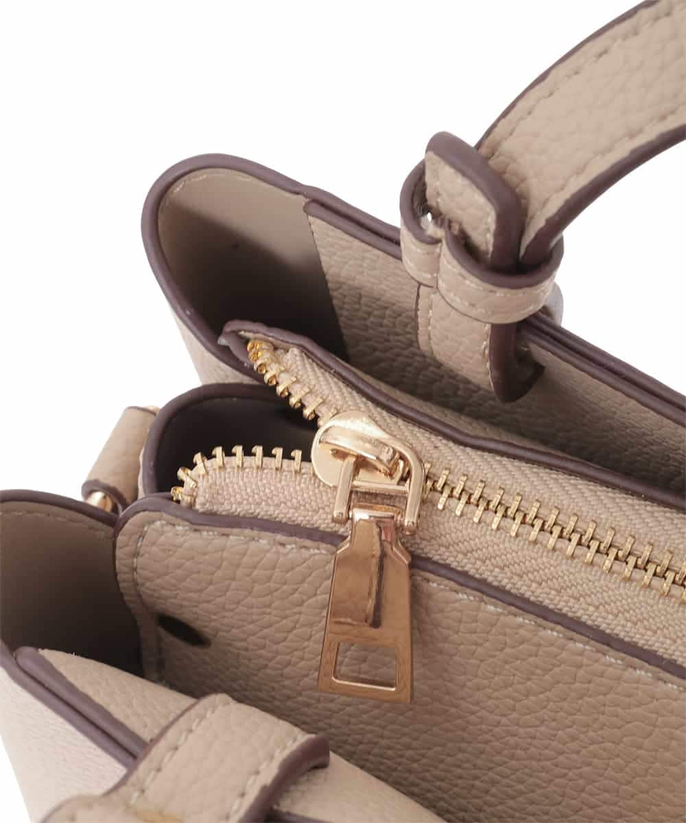 BJCJV85190 MK MICHEL KLEIN BAG(MK ミッシェルクラン バッグ) [2WAY]ダブルストラップスクエアトートバッグ ベージュ