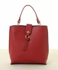 BJCJV86150 MK MICHEL KLEIN BAG(MK ミッシェルクラン バッグ) [2WAY/軽量]バイカラースクエアハンドバッグ レッド
