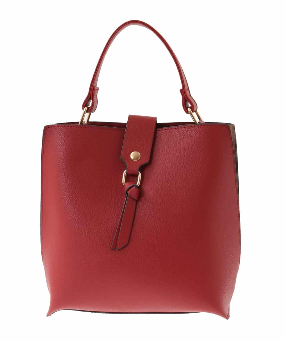 BJCJV86150 MK MICHEL KLEIN BAG(MK ミッシェルクラン バッグ) [2WAY/軽量]バイカラースクエアハンドバッグ レッド
